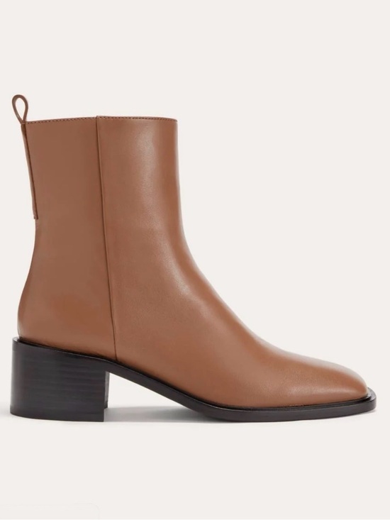 Everlane Shoes - Everlane The City Boot Ankle Boots Saddle Brown 100% Leather Square Toe Size 7